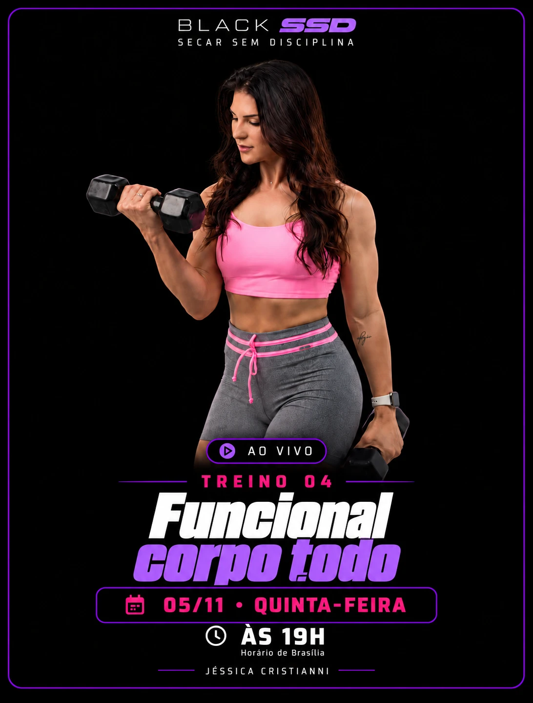 Jéssica Cristianni no card de Funcional corpo todo